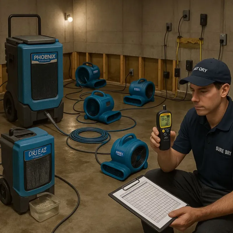 Structural Drying and Dehumidification process in Bardonia, NY